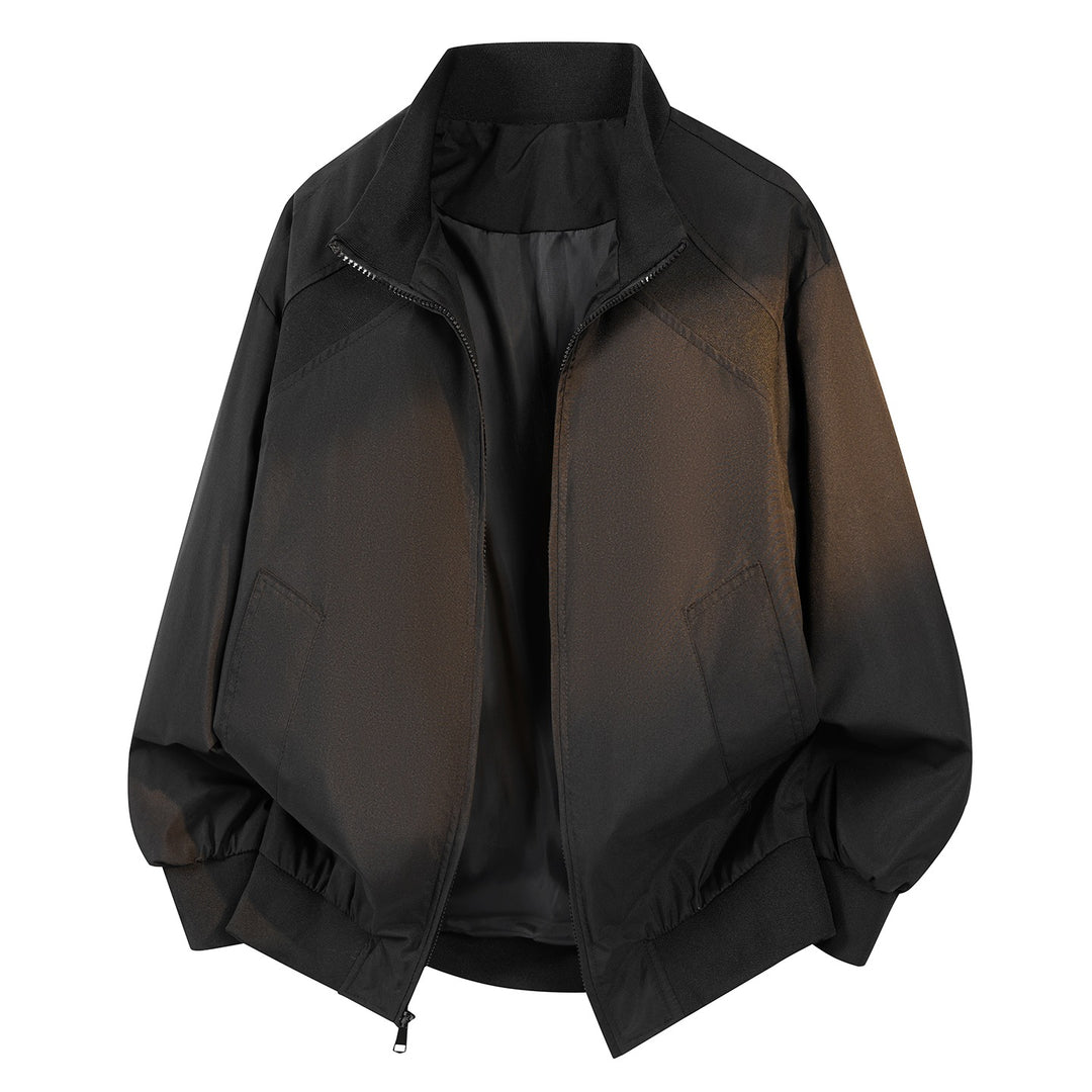 Damen Minimalistische leichte Nylon-Bomberjacke mit Rippkragen, Raglanärmeln & elastischem Saum Nord Taschen