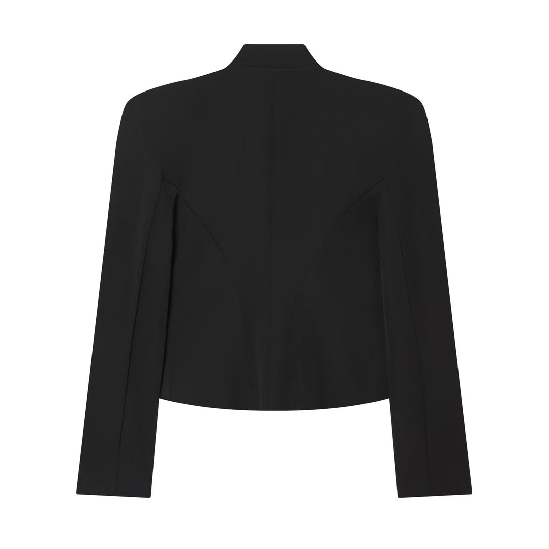 Damen Kurzer Feldblazer mit Stehkragen, Kordelverzierung und Messingknöpfen Nord Taschen