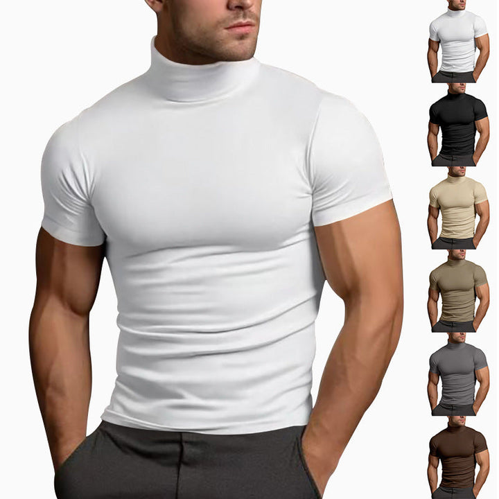 Herren Langarm-Turtleneck-Shirt aus atmungsaktivem Stretchmaterial