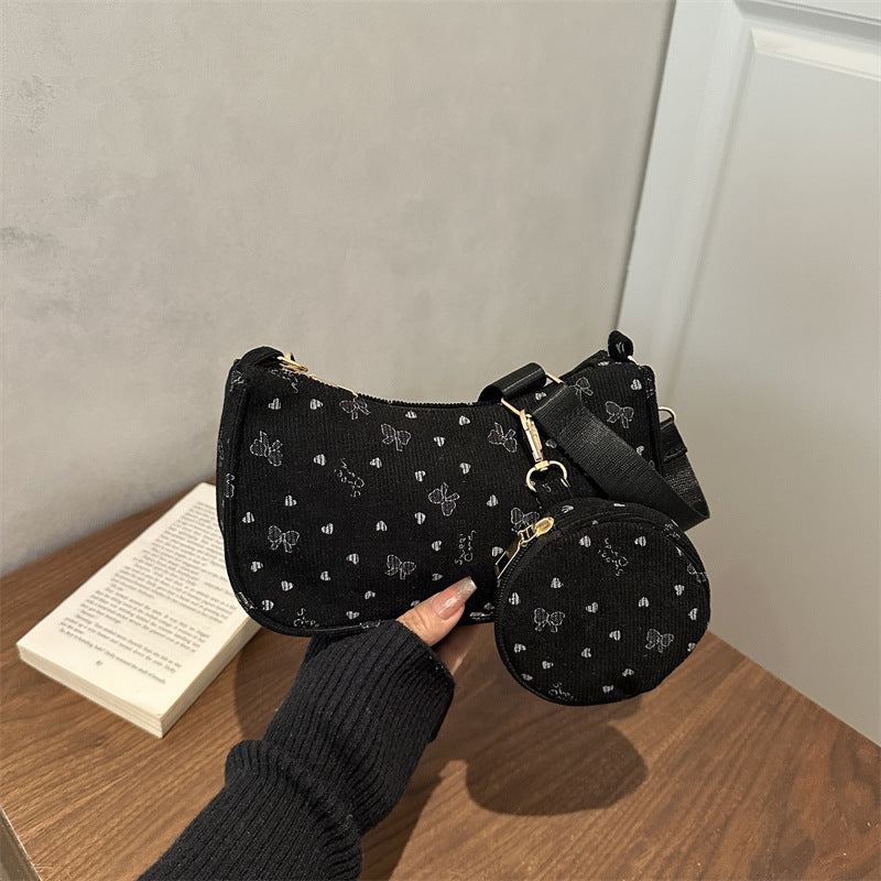 Damen Umhängetasche mit floralem Muster und abnehmbarem Kosmetiktäschchen Nord Taschen