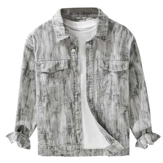 Herren Jeansjacke im Acid‑Wash Look mit Oversize‑Schnitt Nord Taschen