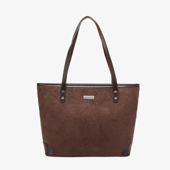 Damen Shopper Tasche mit eleganter Wildlederstruktur Nord Taschen