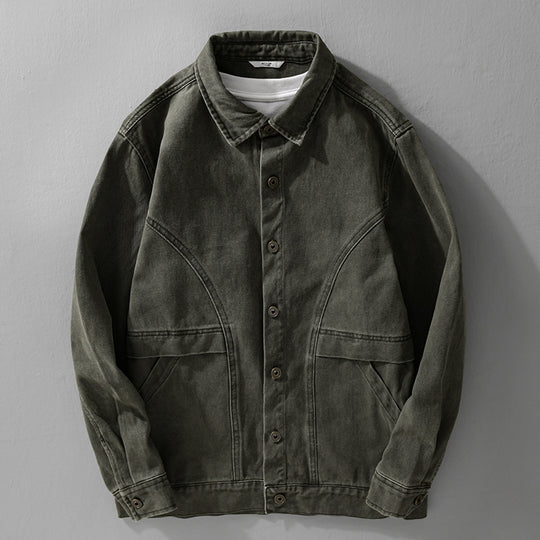 Herren robuste Canvas-Workerjacke mit Fronttaschen und markanten Ziernähten Nord Taschen