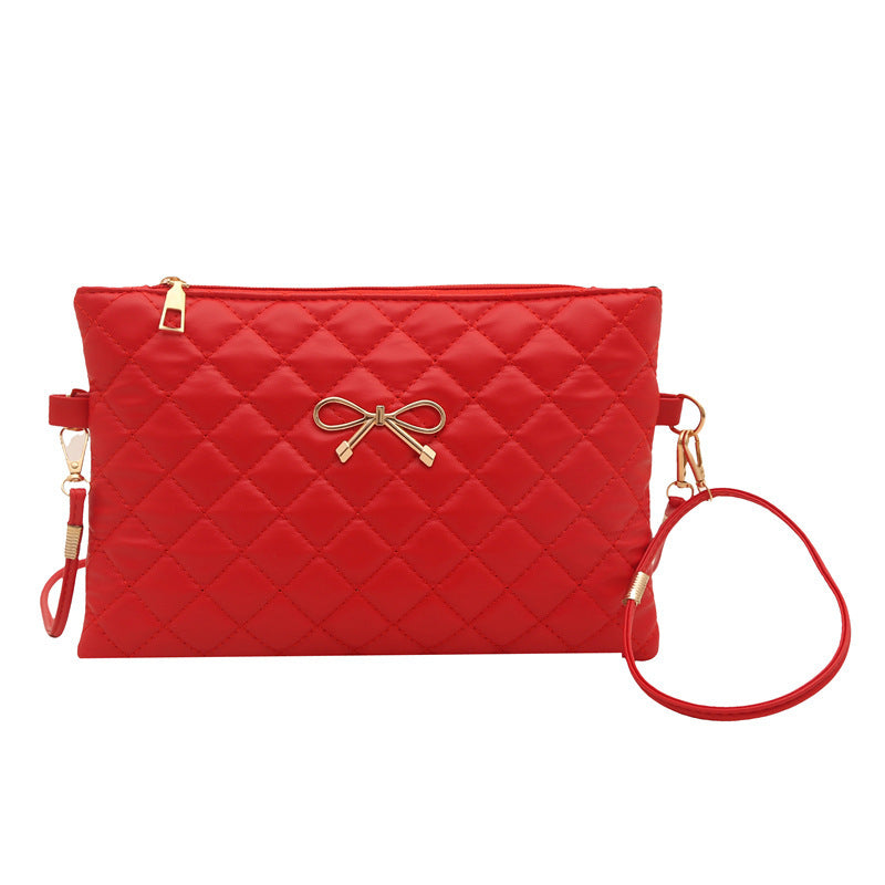 Damen elegante Clutch mit elegantem Steppmuster und zierlichem Schleifenakzent Nord Taschen