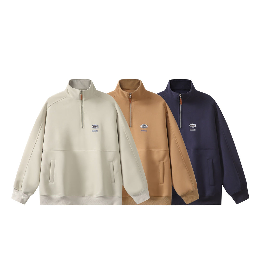 Herren Halbzip-Sweatshirt mit Stehkragen, Kängurutasche und Relaxed-Schnitt Nord Taschen