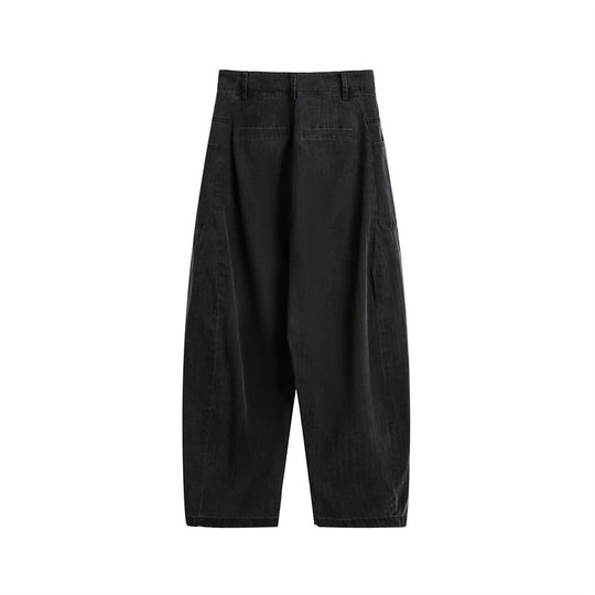 Damen Weite High‑Waist Cargo-Hose mit tiefem Schritt und aufgesetzten Seitentaschen Nord Taschen