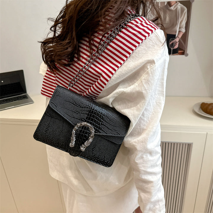Damen elegante Handtasche mit stilvollem Schlangenverschluss Nord Taschen