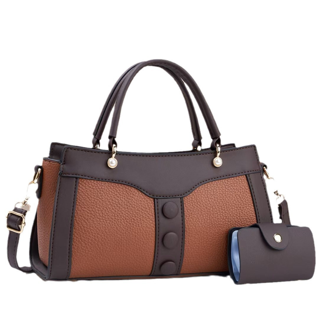 Damen elegante Handtasche mit strukturiertem Obermaterial und abnehmbarer Mini-Geldbörse Nord Taschen