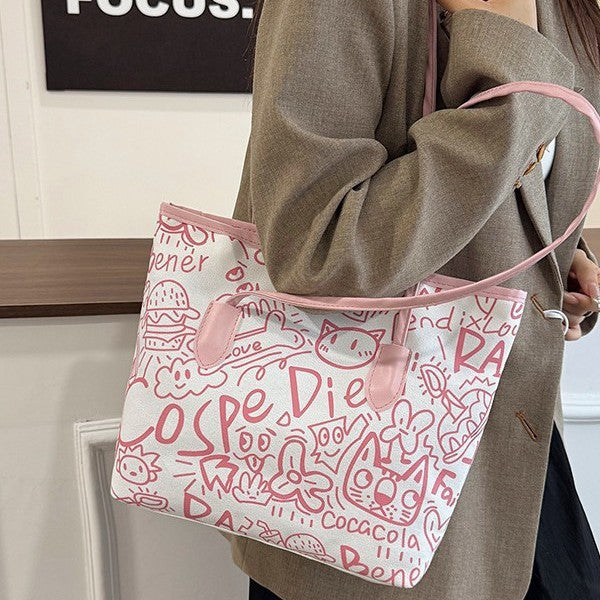 Damen kreative Handtasche mit verspieltem Comic-Druck Nord Taschen