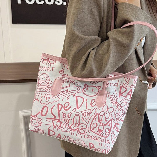 Damen kreative Handtasche mit verspieltem Comic-Druck Nord Taschen