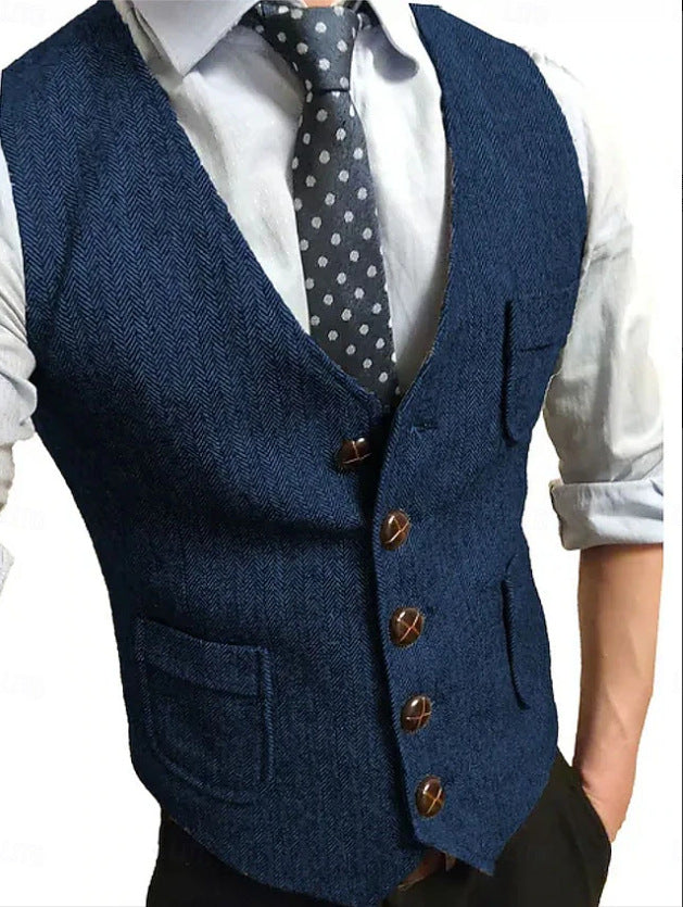 Herren Eleganter Weste aus Herringbone-Stoff Nord Taschen