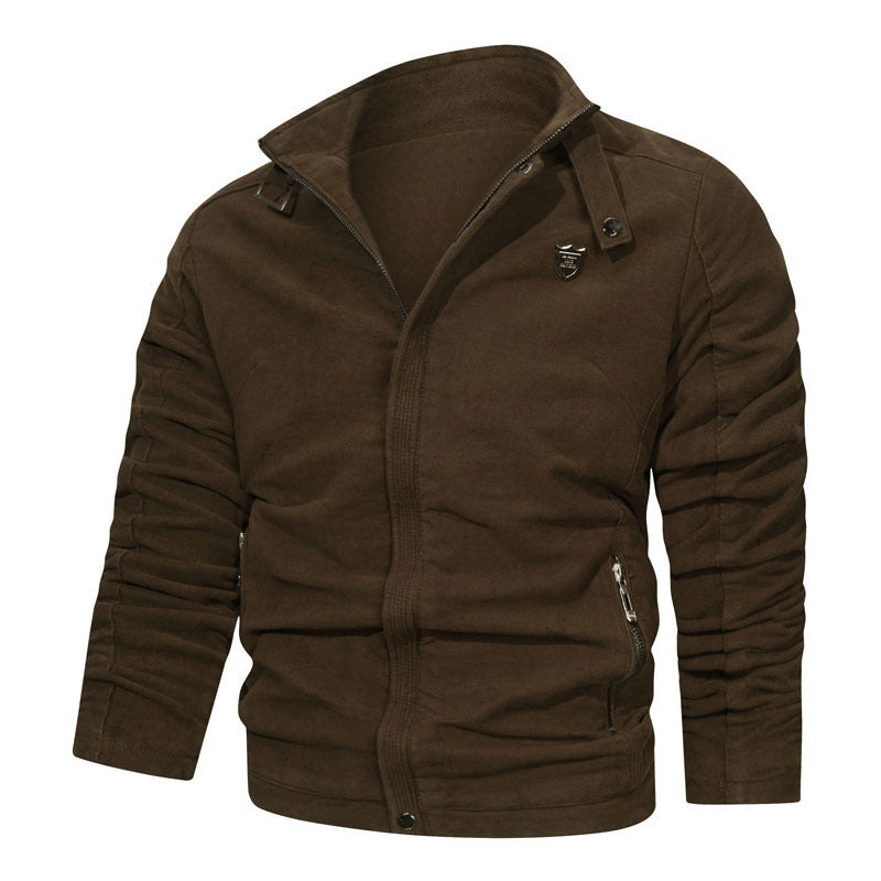 Herren Slim-Fit Canvas-Bomber mit Hochkragen, Schnallenakzent und verdeckter Reißverschlussleiste Nord Taschen