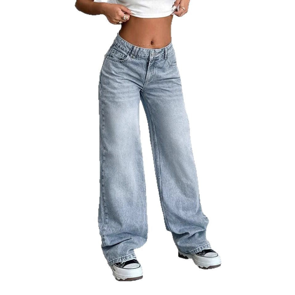 Damen Weite Jeanshose im Vintage-Stil