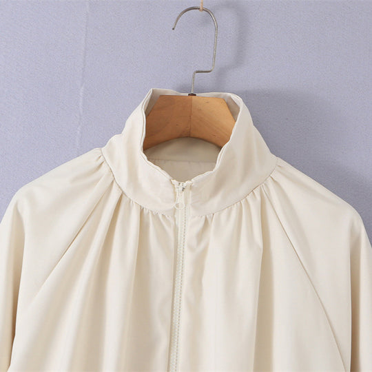 Damen Cropped Cape‑Blousonjacke mit weitem Glockenärmel und Stehkragen Nord Taschen