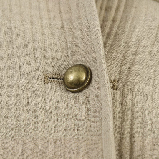 Damen leichte taillierte Baumwollblazer-Jacke mit Stehkragen und Zierknopfleiste Nord Taschen