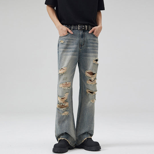 Herren Extraweitgeschnittene Destroyed-Denim-Jeans im Relaxed-Baggy-Cut Nord Taschen