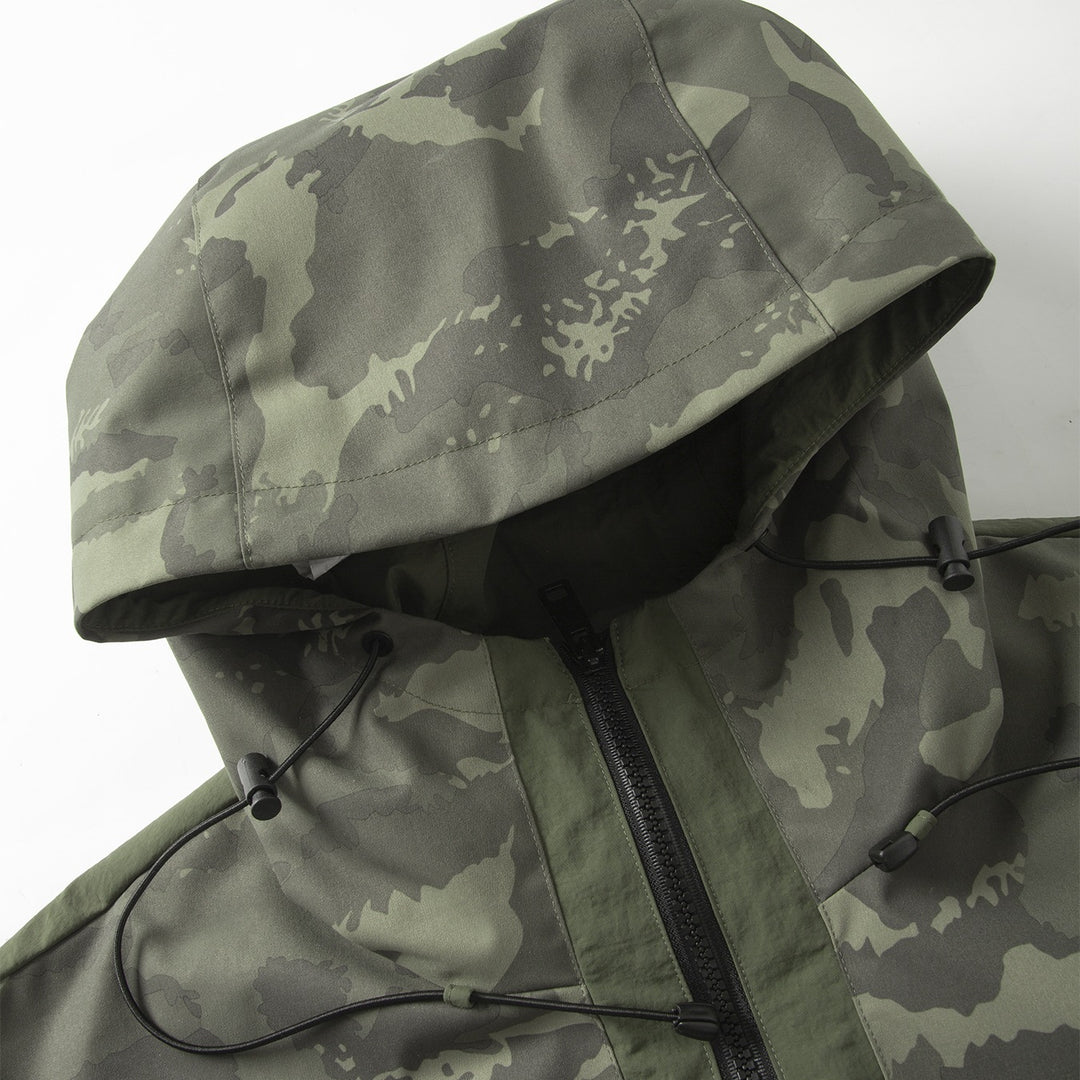 Herren Camouflage-Anorak mit Kapuze, halbem Reißverschluss und wasserabweisender Beschichtung Nord Taschen