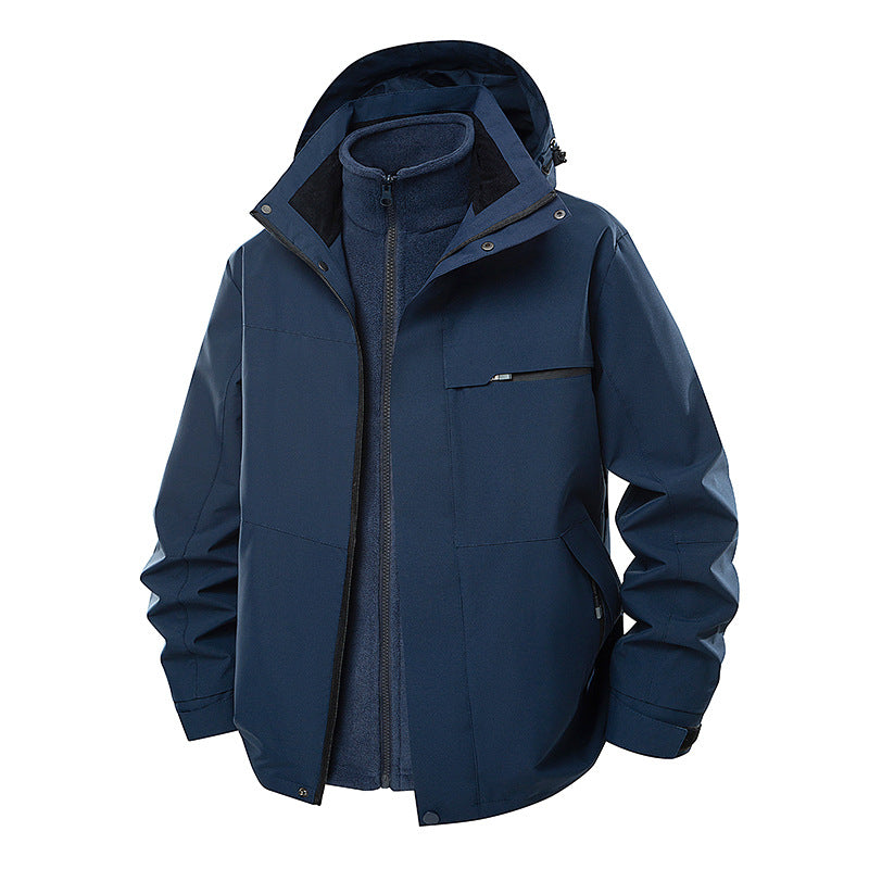 Herren Wasserdichte Outdoor-Jacke mit verstellbarer Kapuze Nord Taschen