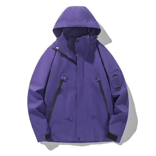 Herren Technische Kapuzen-Utility-Jacke mit verdeckter Frontblende, Reißverschluss-Taschen und Ärmeltasche Nord Taschen