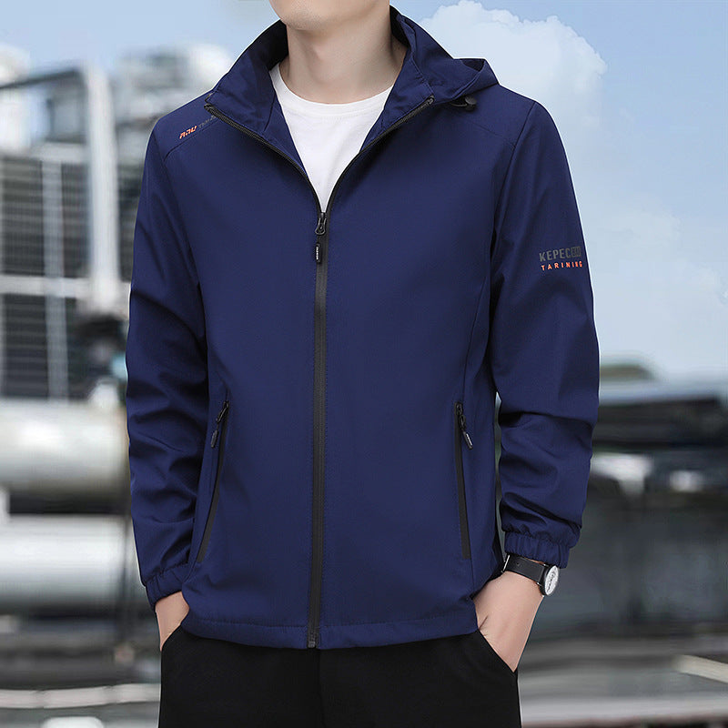 Herren leichte Softshell-Kapuzenjacke mit winddichter Membran, Reißverschluss‑Taschen und elastischen Bündchen Nord Taschen