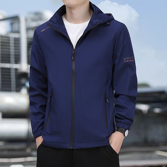Herren leichte Softshell-Kapuzenjacke mit winddichter Membran, Reißverschluss‑Taschen und elastischen Bündchen Nord Taschen