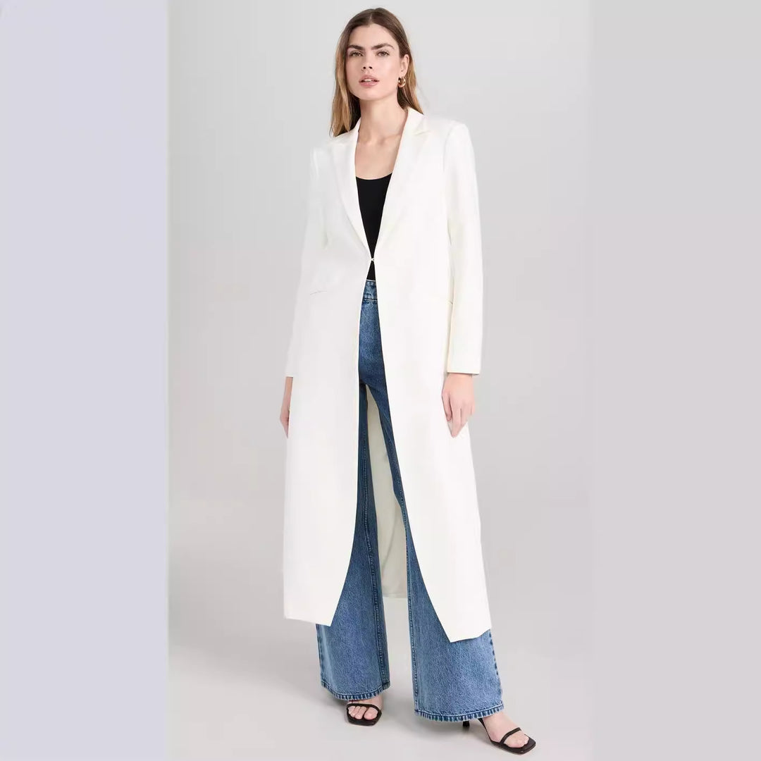 Damen Longline-Mantelblazer mit offenem Frontschlitz und schmaler Silhouette Nord Taschen