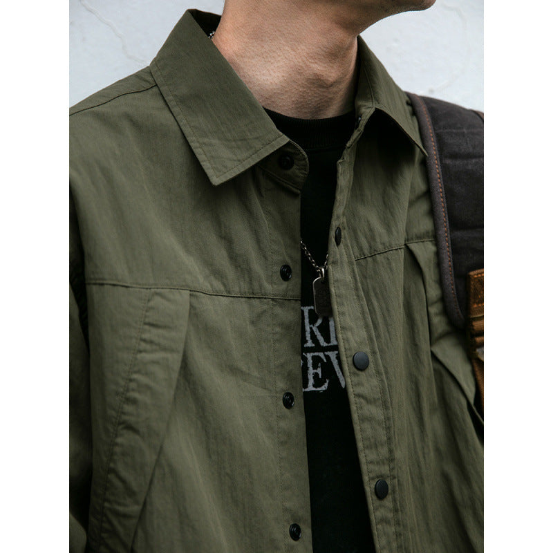 Herren Technisches Field-Overshirt im Utility-Look mit Druckknopfleiste und kastiger Passform Nord Taschen