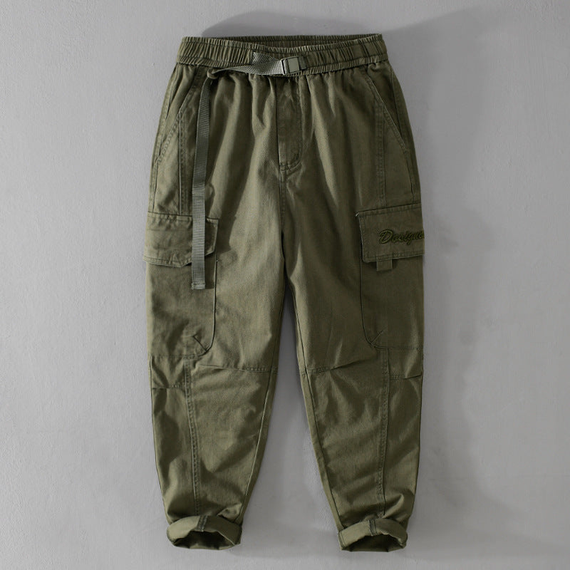 Herren Cargohose im Military-Look mit verstärkten Knien und elastischem Beinabschluss Nord Taschen