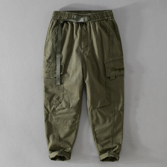 Herren Cargohose im Military-Look mit verstärkten Knien und elastischem Beinabschluss Nord Taschen