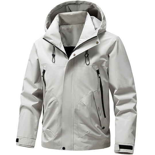 Herren Atmungsaktive Softshell Outdoorjacke mit winddichter Membran, verstellbarer Kapuze und Reißverschlusstaschen Nord Taschen