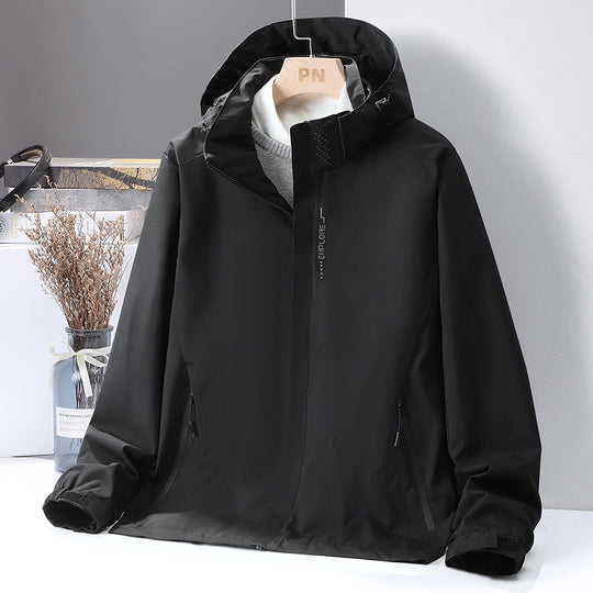 Herren Leichte wasserabweisende Kapuzen‑Shelljacke mit winddichter Membran und verdecktem Reißverschluss Nord Taschen