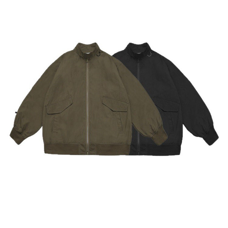 Unisex Oversize Bomberjacke im Boxy‑Cut mit aufgesetzten Taschenklappen und geripptem Saum Nord Taschen