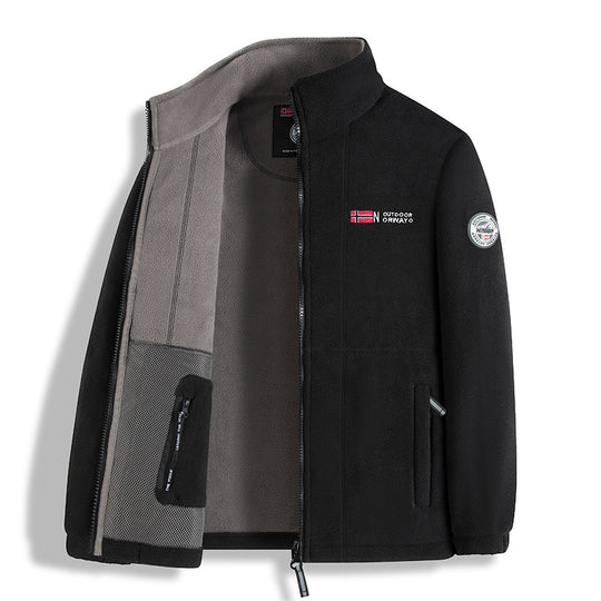 Herren Fleecejacke mit hohem Kragen Nord Taschen