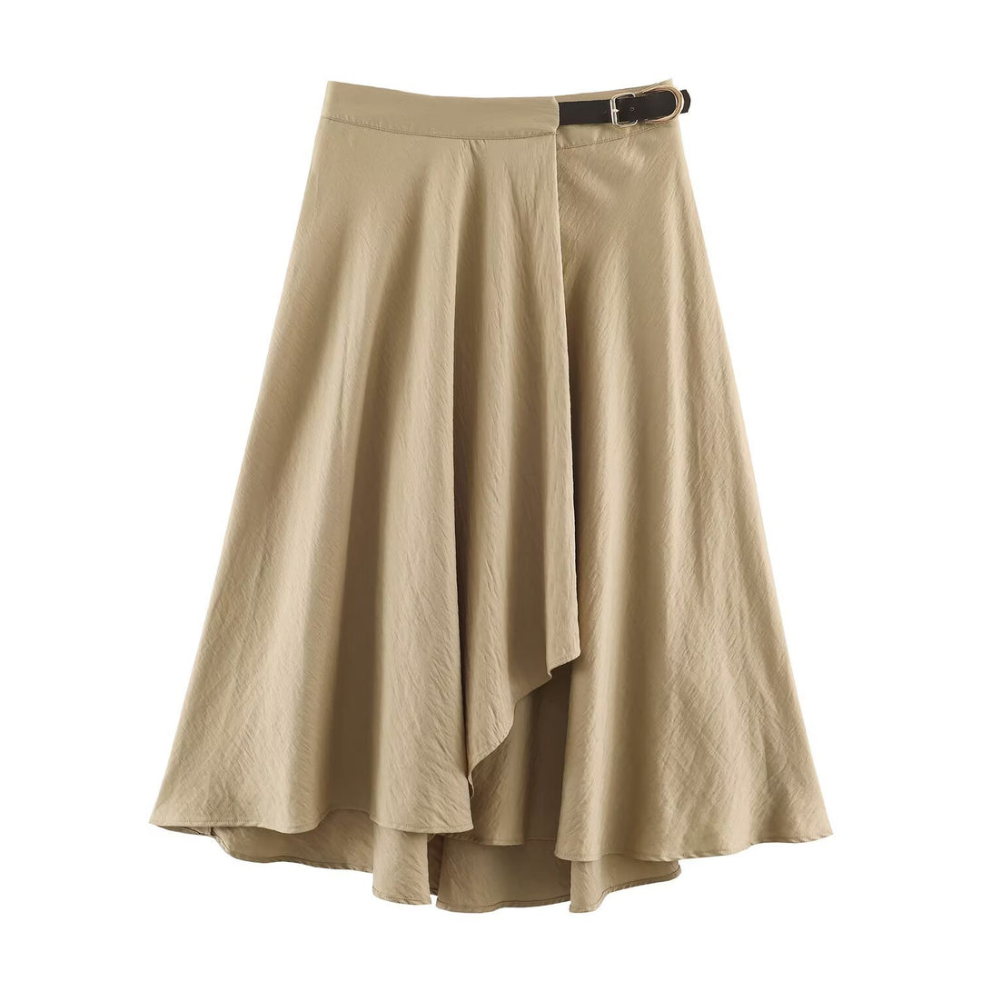 Damen Asymmetrischer Midirock mit Stufen- und High‑Low-Saum Nord Taschen