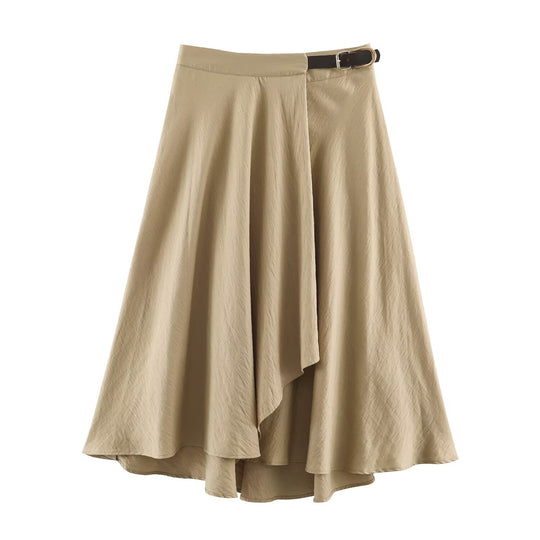 Damen Asymmetrischer Midirock mit Stufen- und High‑Low-Saum Nord Taschen