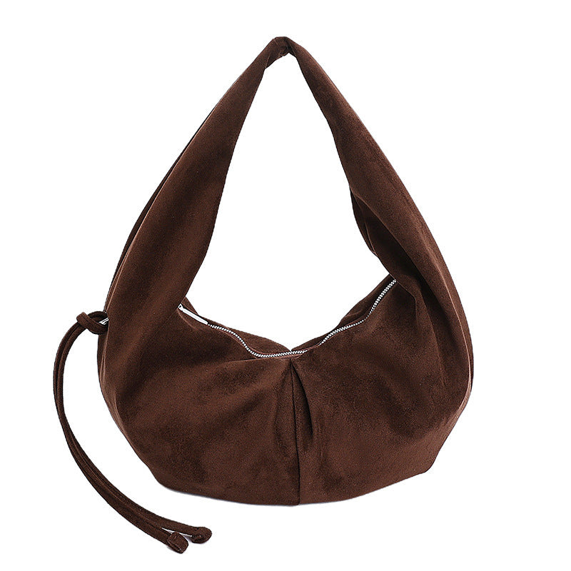 Damen Hobo-Tasche aus weichem Veloursleder mit praktischer Kordelzugöffnung Nord Taschen