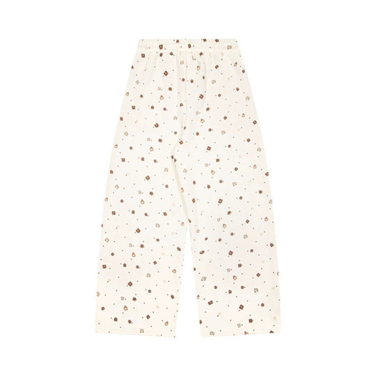 Damen Weite Loungehose im Culotte‑Stil mit elastischem Komfortbund und süßem Bären‑Print Nord Taschen