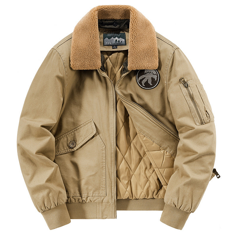 Herren Pilotenblouson mit gesteppter Thermo-Innenfüllung und Sherpa-Kragen Nord Taschen