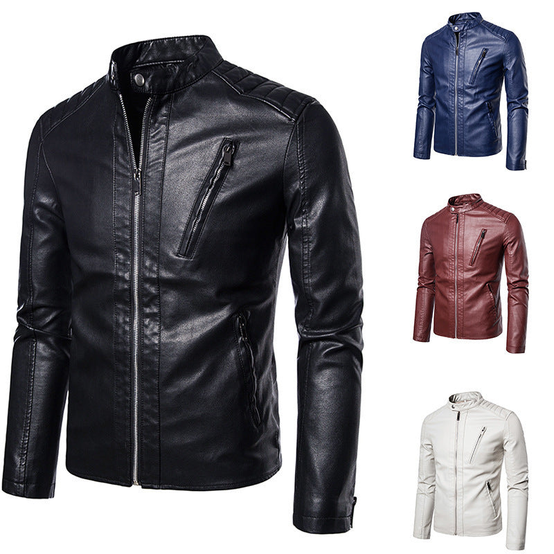 Herren Motorrad-Lederjacke Nord Taschen