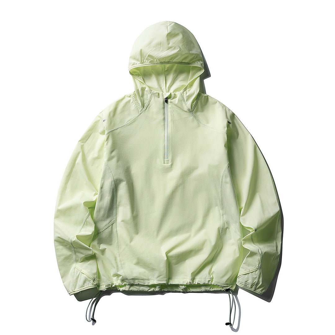 Unisex Atmungsaktiver Half-Zip-Kapuzenanorak mit Tunnelzugsaum und Flatlock‑Nähten Nord Taschen