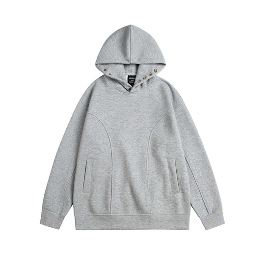 Unisex Oversize Kapuzenpullover mit Druckknopffunnel und Teilungsnähten Nord Taschen