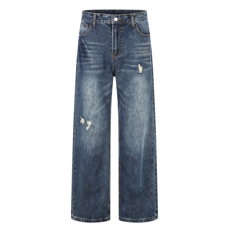 Damen Highwaist-Jeans im Wide-Leg-Schnitt mit Used- und Destroyed-Details Nord Taschen