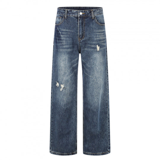 Damen Highwaist-Jeans im Wide-Leg-Schnitt mit Used- und Destroyed-Details Nord Taschen