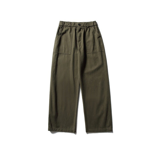 Damen Weite Utility-Cargohose mit elastischem Bund und aufgesetzten Fronttaschen Nord Taschen