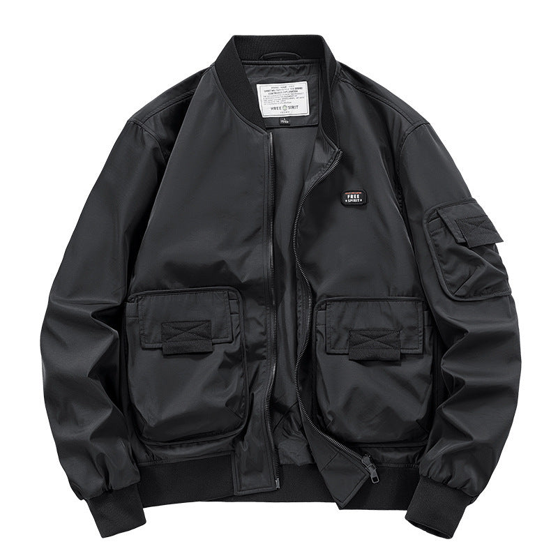Herren leichter Nylon-Bomber mit Utility‑Taschen, Ärmel‑Organizer und geripptem Saum Nord Taschen