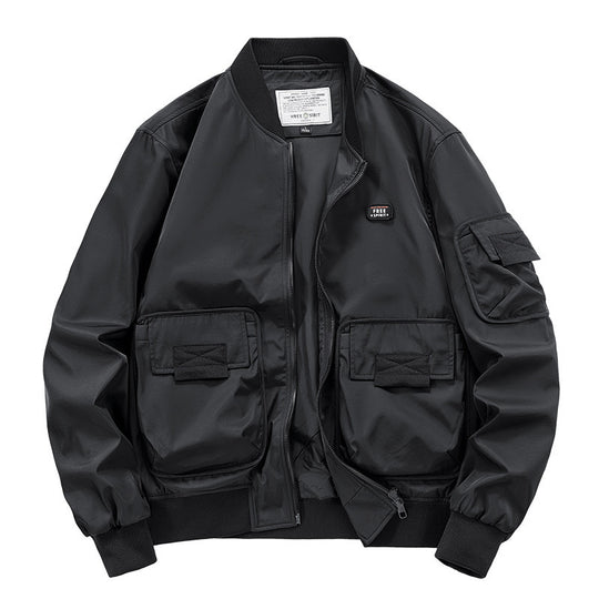 Herren leichter Nylon-Bomber mit Utility‑Taschen, Ärmel‑Organizer und geripptem Saum Nord Taschen