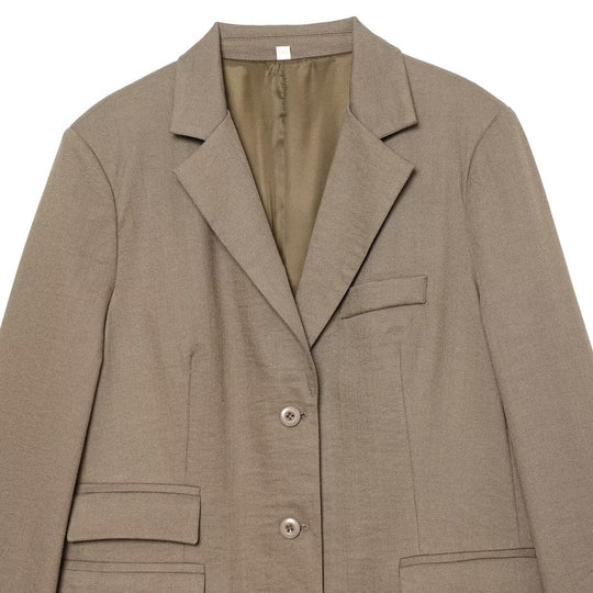 Damen Einreihiger Business-Blazer mit Pattentaschen und Reverskragen Nord Taschen