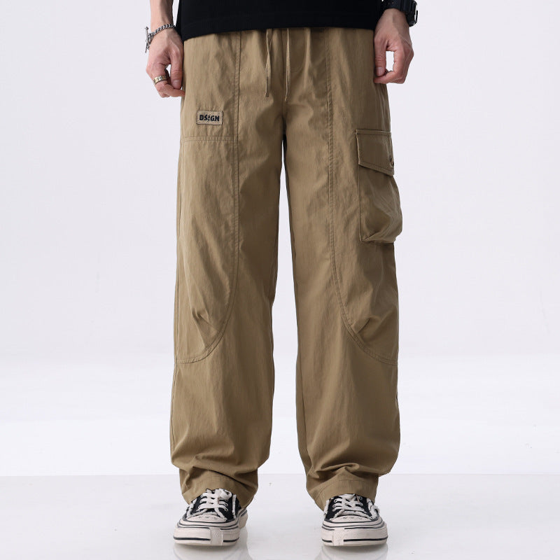 Herren Weite Utility-Cargohose aus Baumwollmix mit Kordelzugbund und aufgesetzten Klappentaschen Nord Taschen