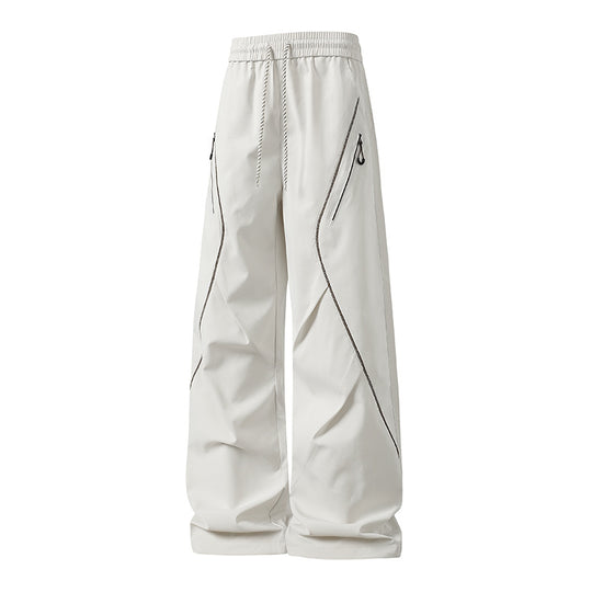 Herren Weite Utility-Jogginghose aus Funktionsnylon mit Kordelzug, Reißverschlusstaschen & kontrastierenden Nahtleisten Nord Taschen