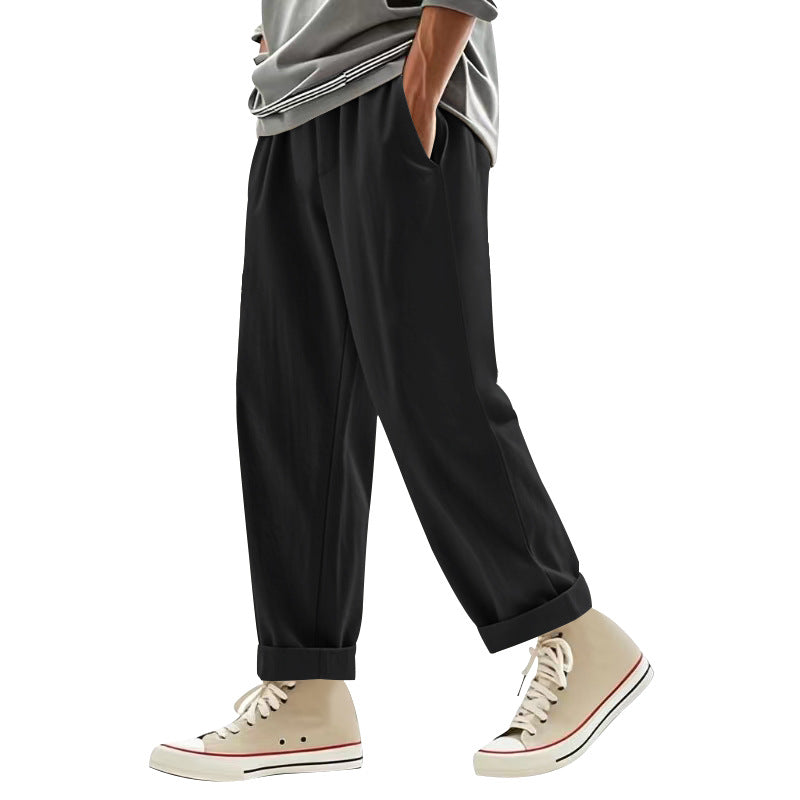 Herren lockere Chino-Hosen mit seitlichen Taschen und elastischem Bund